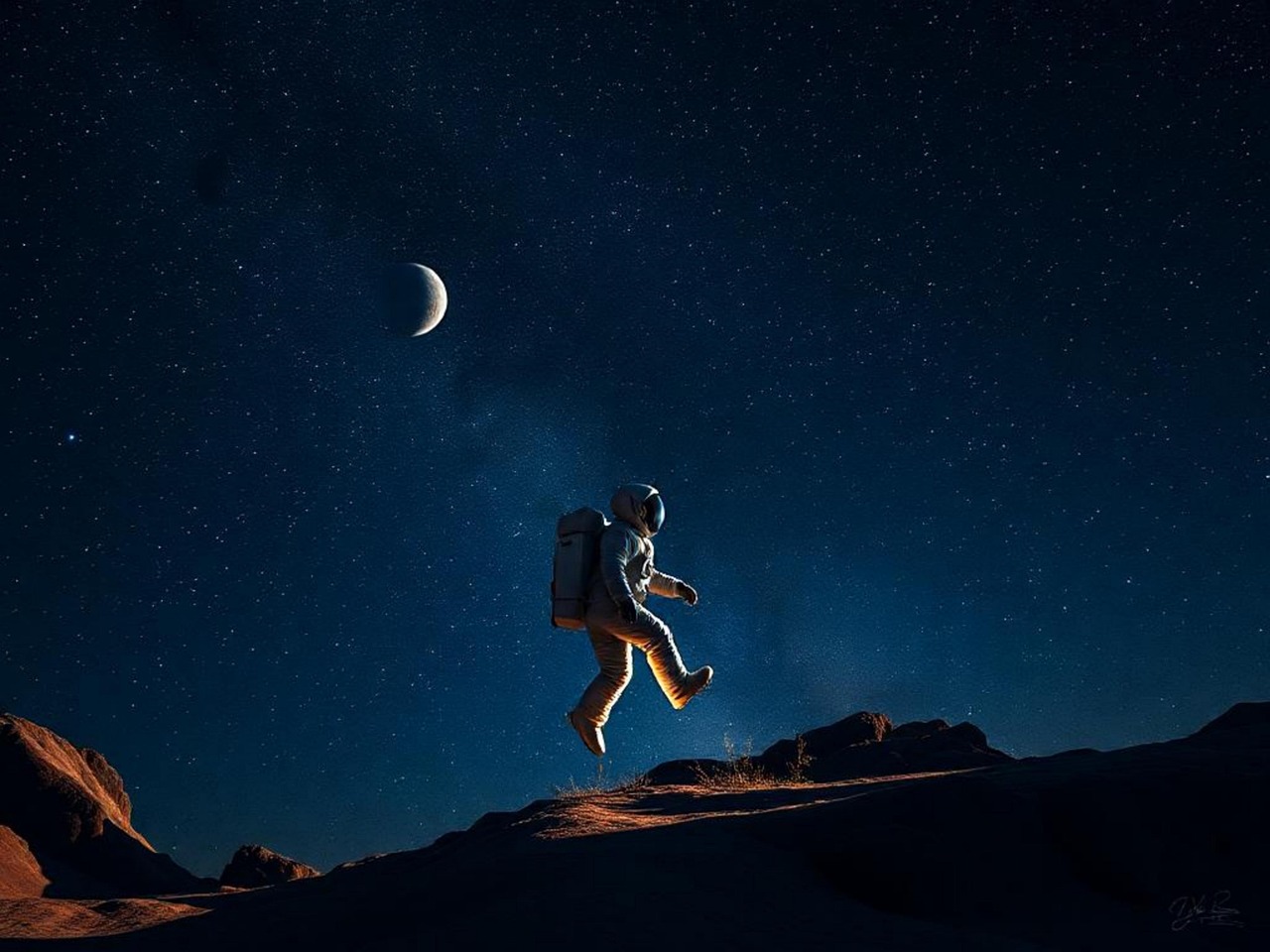 ai généré, astronaute, cosmonaute, combinaison spatiale, espace, univers, galaxie, cosmos, voyage dans l'espace, astronautique, astronomie, costume d'astronaute, marche dans l'espace, foncé, lune