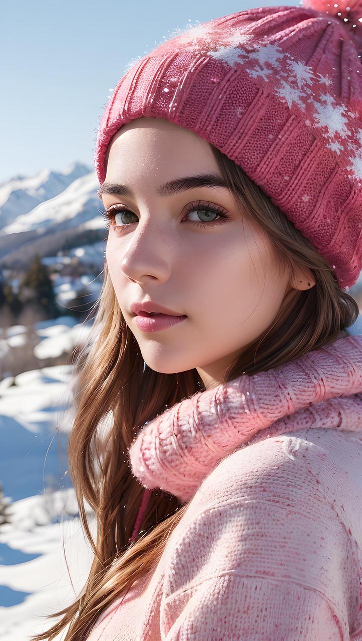 ai généré, femme, bonnet en laine, pull, hiver, mode