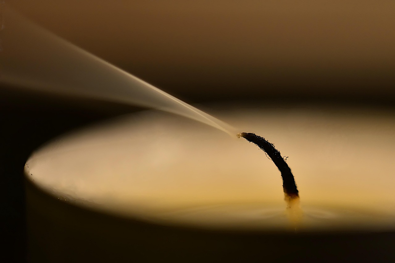 bougie, mèche de bougie, fumée, fermer, bougie, bougie, bougie, bougie, bougie