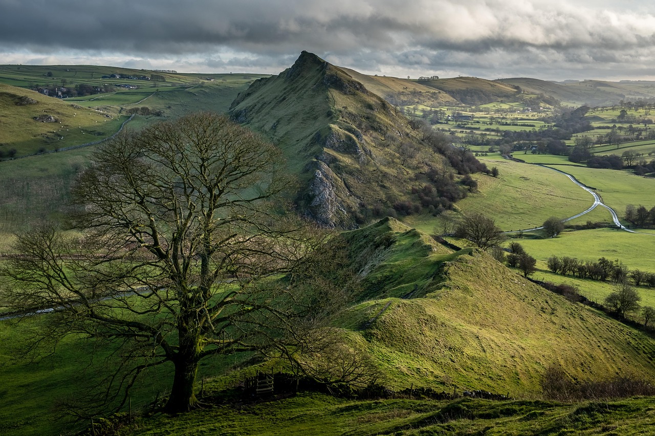 colline, nature, la campagne, chrome hill, peak district, derbyshire, paysage