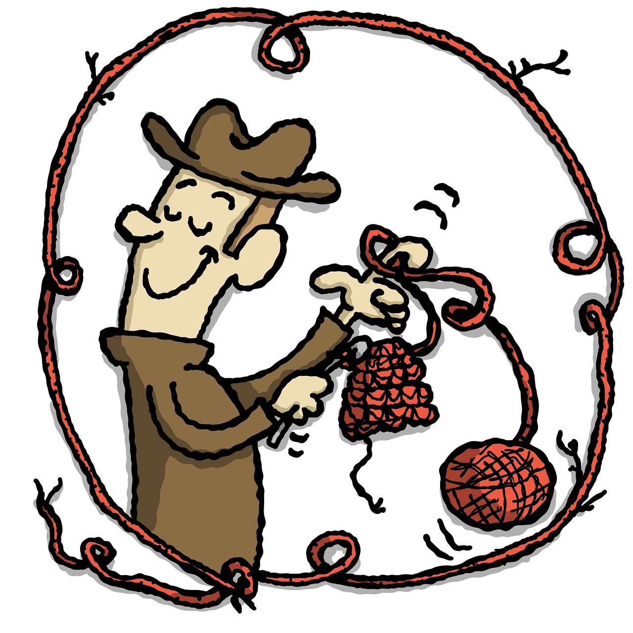 crocheter, fil, tricot, artisanat, loisir, laine, joie, dessin animé, mignonne