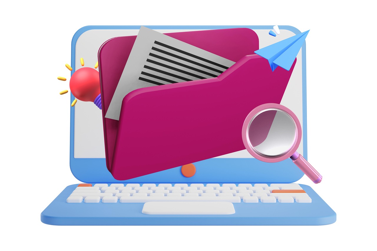 dossier, fichier, portable, numérique, analogique, bureau, rendu 3d, maquette 3d, loupe, dépôt, bureau de travail, dossier, dossier, dossier, dossier, dossier