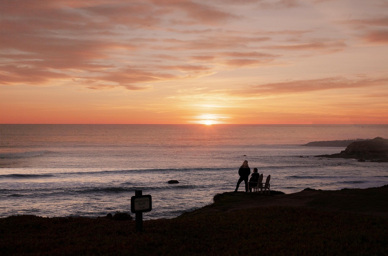 grand sur, nature, californie, coucher de soleil, nuages roses, ciel, nuage, bord de mer, autoroute 1, l'océan pacifique, côtier