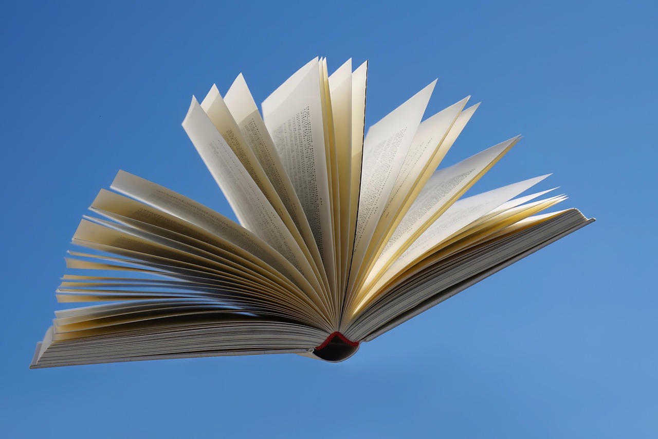 livre, pages, vol, lis, en volant, conte de fées, roman, faire défiler