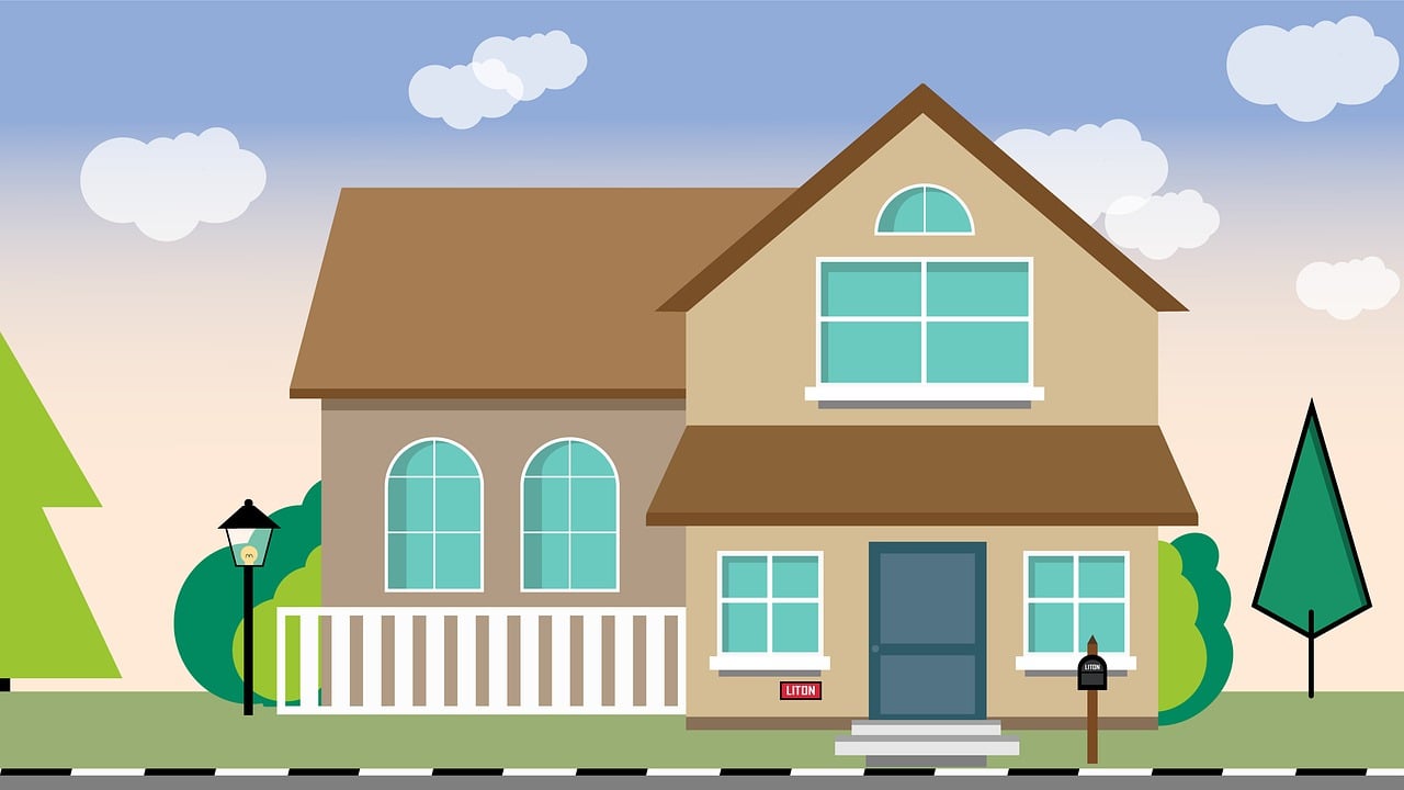 loger, domicile, imeuble, l'architecture, logement, cottage, conception, construction, maison d'illustration, la maison de l'illustration, dessin animé maison, maison avec cheminée, maison avec la voiture, maison rurale, dessin animé maison rurale, conception de maison, extérieur, quartier résidentiel