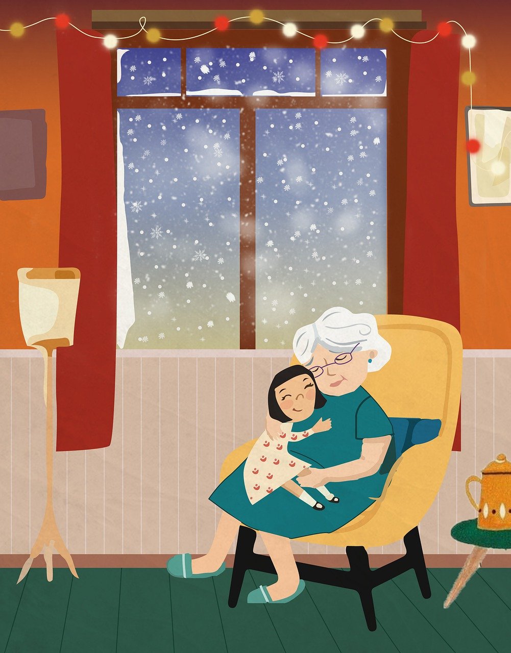 noël, ouvrages d'art, enfance, grand-mère, domicile