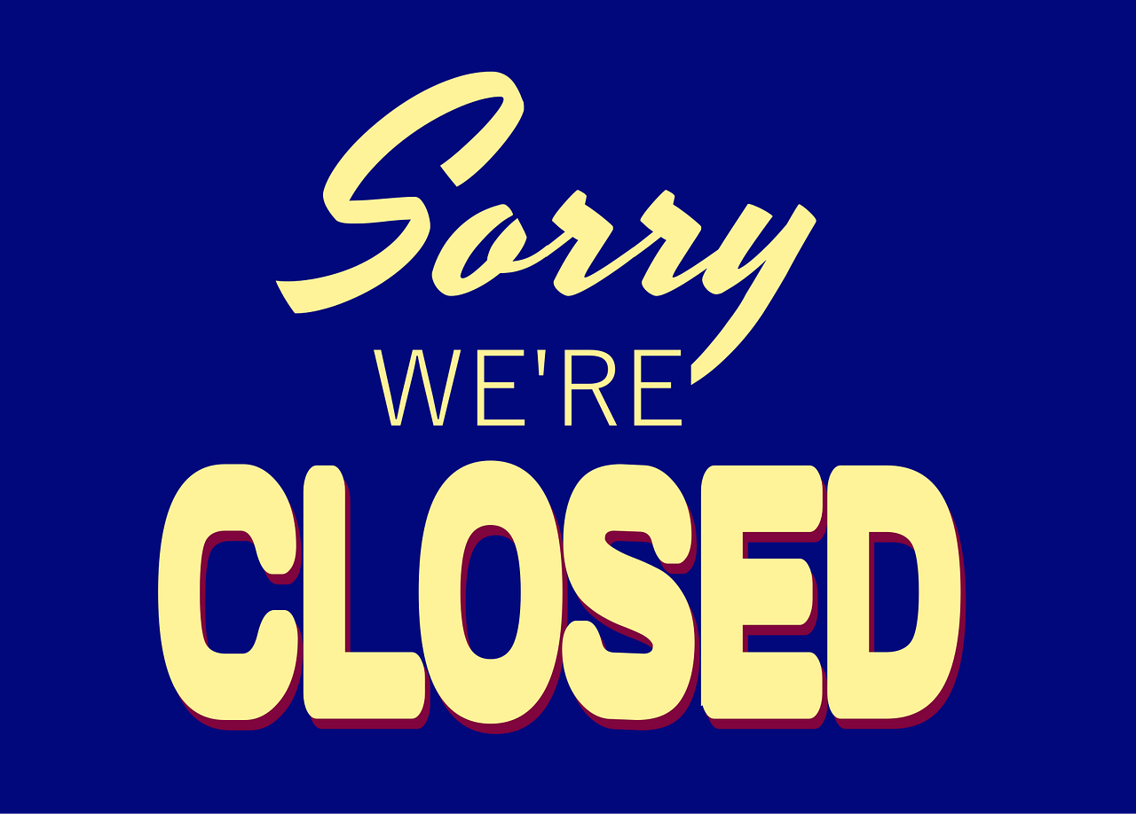 signer, attention, pardon, nous sommes fermés, ancien