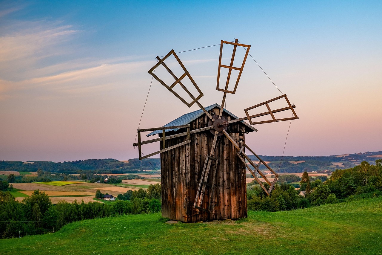 vieux moulin à vent, colline, rural, moulin à vent, structure, scénique, paysage, la campagne, pologne, pologne, pologne, pologne, pologne, pologne